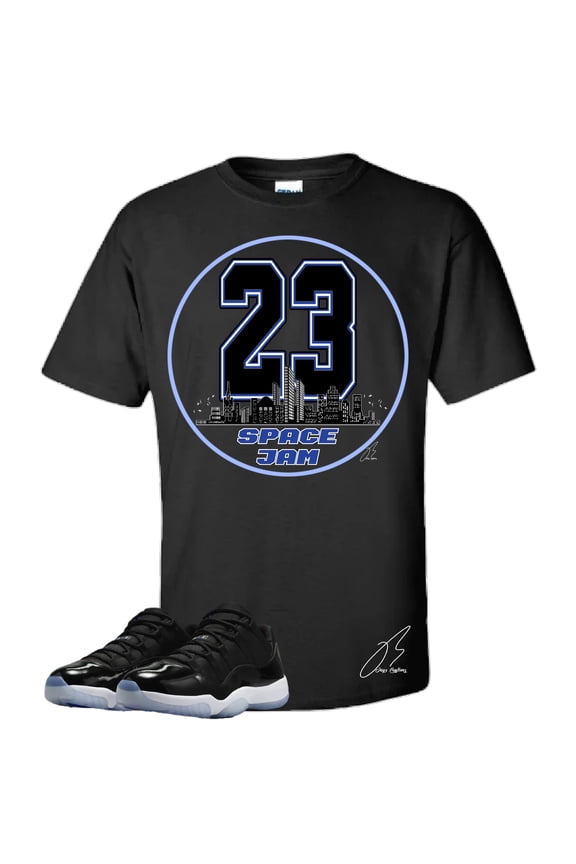 Shirt To Match Jordan Retro 11 Space/Jam/Black, 23 Unisex Sneaker Graphic Tee,Best Gift (L, Black)