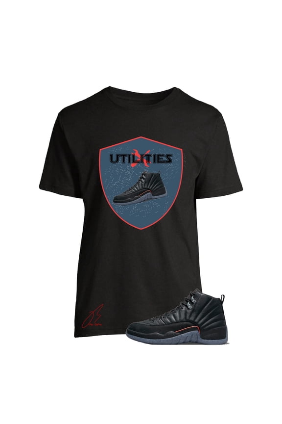 Shirt To Match Jordan Retro 12 Utility Black Sneakers Graphic Tee (S, Black)