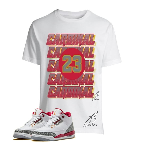Shirt To Match Jordan Retro 3 Cardinal Red Sneakers Men Graphic Tee (S, Black)
