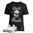 thumbnail image 1 of Shirt To Match Jordan Retro 3 Dark Iris,Chef Fresh Purple Graphic Tee,Cement (S, Black), 1 of 3