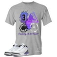 thumbnail image 1 of Shirt To Match Jordan Retro 3 Dark Iris, Men Purple Graphic Tee, Cement (L, Grey), 1 of 3