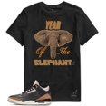 thumbnail image 1 of Shirt To Match Jordan Retro 3 Desert Elephant,Year of the Elephant Graphic Tee (XXXL, Black), 1 of 3