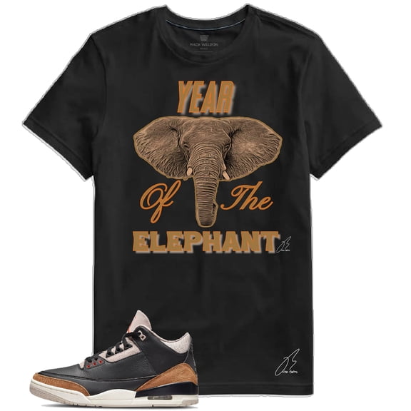 Shirt To Match Jordan Retro 3 Desert Elephant,Year of the Elephant Graphic Tee (XXXL, Black)