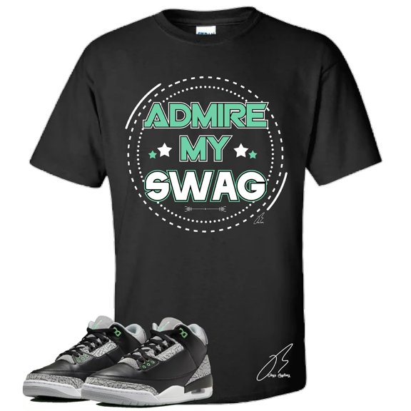 Shirt To Match Jordan Retro 3 Glow Green/Cement, Swag Unisex Sneaker Graphic Tee,Best Gift (M)