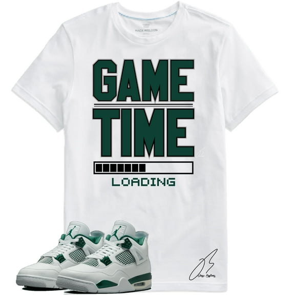 Shirt To Match Jordan Retro 4 Oxidized Green/White, Gametime Unisex Sneaker Graphic Tee,Best Gift,Birthday (XXXL, White)