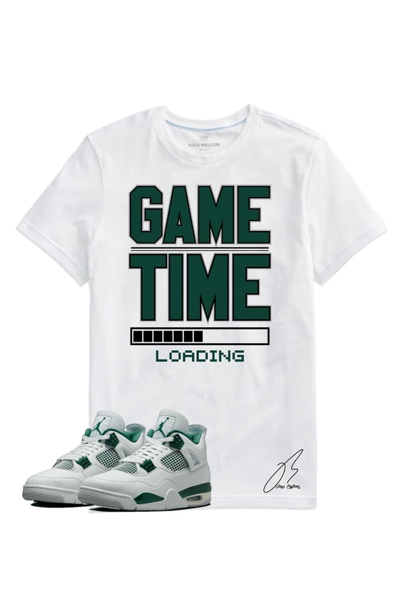 Shirt To Match Jordan Retro 4 Oxidized Green/White, Gametime Unisex Sneaker Graphic Tee,Best Gift,Birthday (XXXL, White)