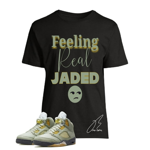 Shirt To Match Jordan Retro 5 Jade Horizon Sneakers (XXL, Black)