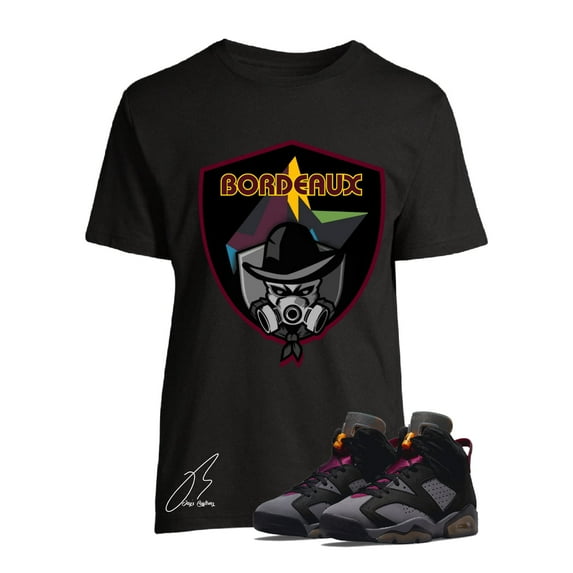 Shirt To Match Jordan Retro 6 Bordeaux Sneakers Graphic Tee (XXL, Black)