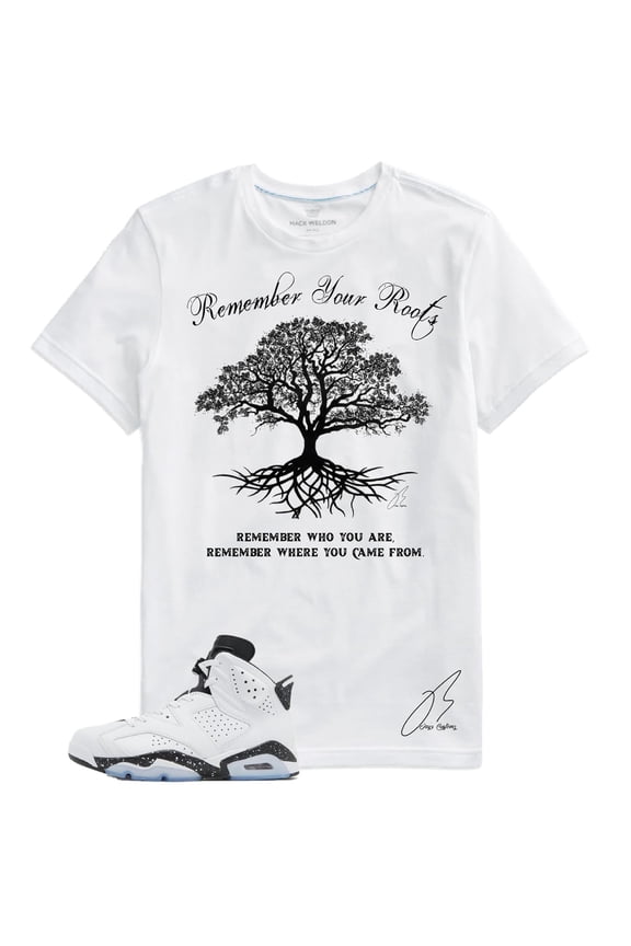 Shirt To Match Jordan Retro 6 Reverse Oreo/Black White, Roots Unisex Sneaker Graphic Tee,Best Gift,Birthday (XL, White)