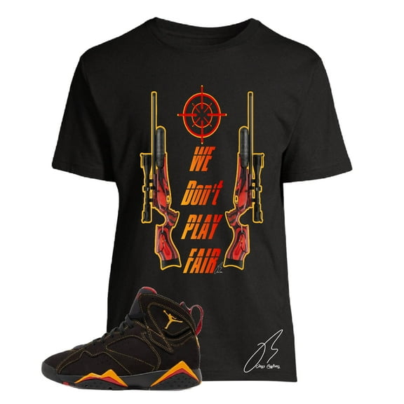 Shirt To Match Jordan Retro 7 Citrus,We Don't Play Fair Graphic Tee (L, Black)