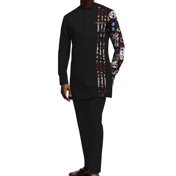 Shirt Trousers Pants 2pcs Set Party Wedding Outfits Dashiki African Men Clothing WYN1890