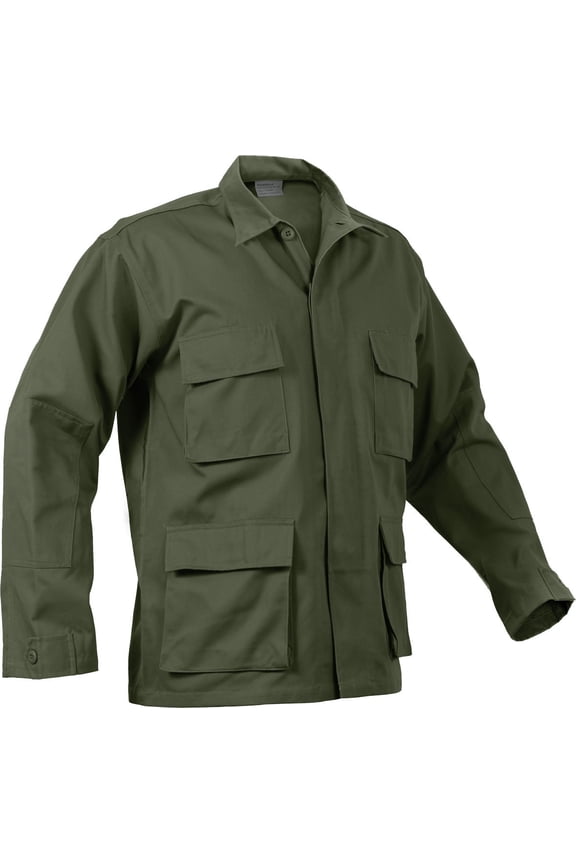 Shirt, US Made BDU, Cotton R/S, OD, Size XSR