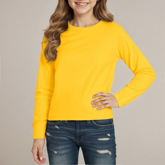 Shirt for Boys Girls Yellow Top Crewneck Cottom Boy Shirt Boys' Fashion 12-24 Months