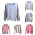 thumbnail image 1 of Shirt for Boys and Girls Blue Long Sleeve Top Basic Crewneck Casual Shirts 9-10 Years, 1 of 4