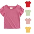 thumbnail image 1 of Shirt for Girls Crew Neck Short Sleeve Pink Shirt for Girls Casual Base Tshirts for Toddler Girls 18-24 Months, 1 of 9