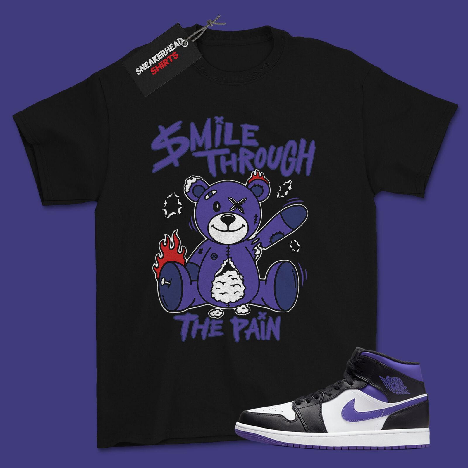 Shirt for Jordan 1 Mid Court Purple White Black Smile Walmart