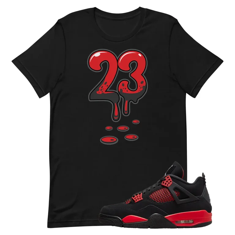 Shirt for Jordan 4 Retro Crimson Red Thunder CT8527 016 Black 33 Walmart