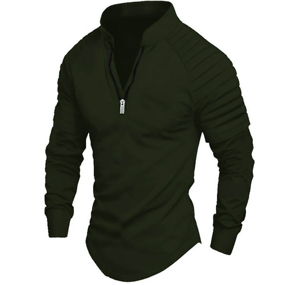 Shirts for Men,Shirt for Men,'S Solid Color Zippered Long Sleeved Sports Shirt,Men Shirts Fashion
