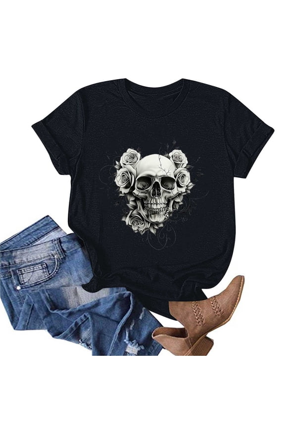 Shirt for Women Casual Short Sleeve T-Shirt Fall Summer Graphic Tees Tops Blouse Gift