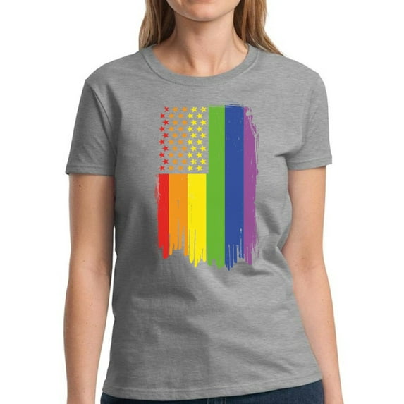 Shirt for Women Gay Pride Flag Neon Color - S M L XL 2XL 3XL LGBT Graphic Tee - T-Shirt Rights Support Tee Gift