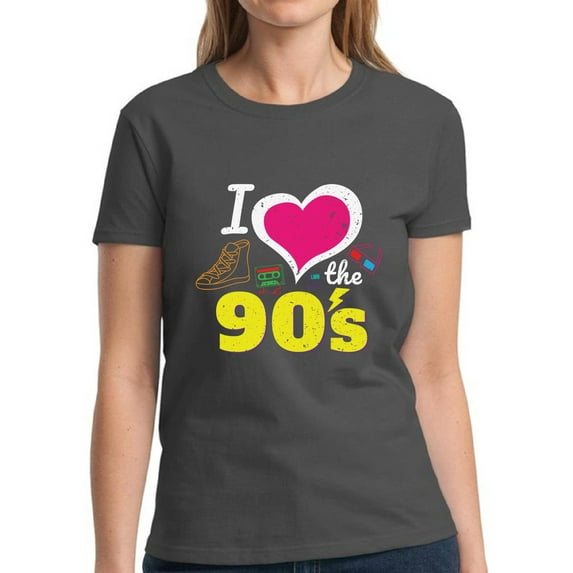 Shirt for Women I Love 90s - S M L XL 2XL 3XL Retro Costume 80s Graphic Tee - T-Shirt 80s Party Vintage Tee Gift