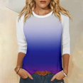 thumbnail image 1 of Shirt for Women's Fashion Casual Raglan Sleeve Round Neck 3/4 Sleeve Loose Printed T-Shirt Ladies Top, 1 of 5