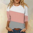 thumbnail image 1 of Shirt for Women's Fashion Casual Raglan Sleeve Round Neck 3/4 Sleeve Loose Printed T-Shirt Ladies Top, 1 of 5