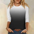thumbnail image 1 of Shirt for Women's Fashion Casual Raglan Sleeve Round Neck 3/4 Sleeve Loose Printed T-Shirt Ladies Top, 1 of 5