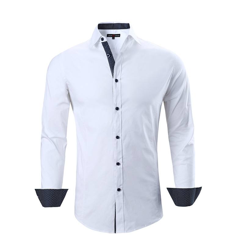 Shirt men's long-sleeved autumn and winter formal version professional ...