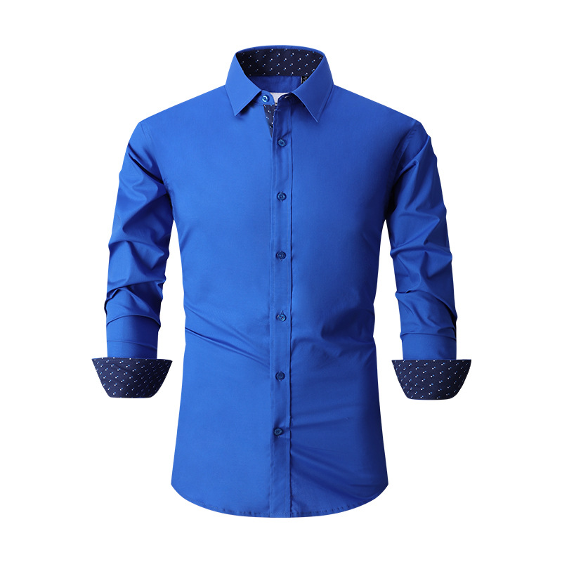 Shirt men's long-sleeved autumn and winter formal version professional ...