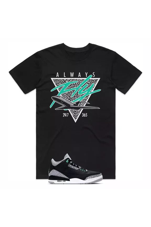 Shirt to Match Air Jordan Retro 3 Green Glow - AJ3 Sneaker Matching Tee