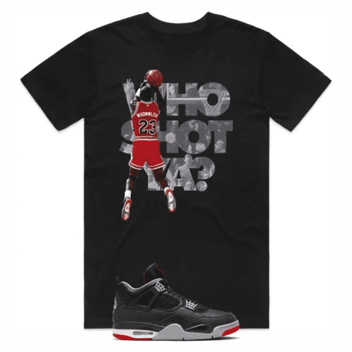 Shirt to Match Air Jordan Retro 4 Bred Reimagined AJ4 Sneaker Matching Tee Walmart