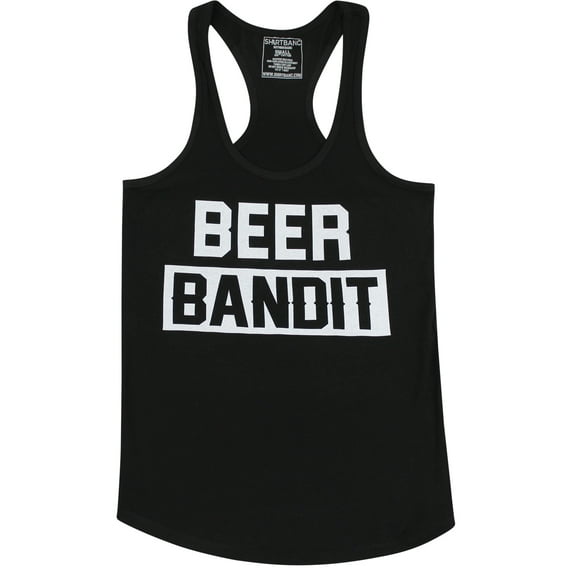 ShirtBANC Brand Beer Bandit Womens Racer Back Tank Top Shirt (Black, S)