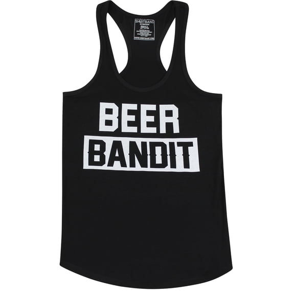 ShirtBANC Brand Beer Bandit Womens Racer Back Tank Top Shirt (Black, XXL)