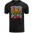 thumbnail image 1 of ShirtBANC California Bear Raceway Mens Cali Shirt Checkered Track Design Tee, 1 of 5
