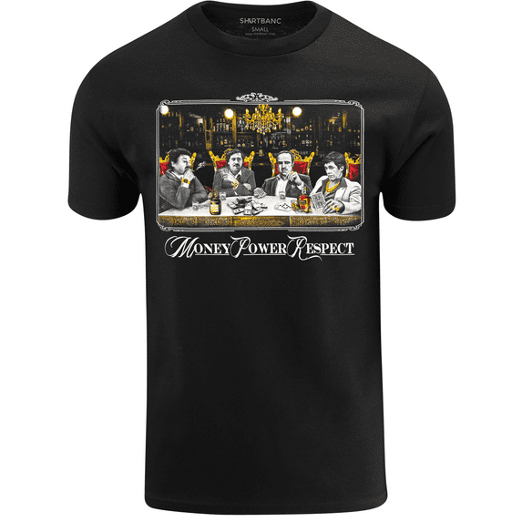 ShirtBANC Cartel Chronicles Mens Money Power Respect Tee Narcos Table Of Control