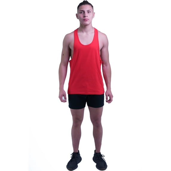 ShirtBANC Essentials Mens Blank Racer Back Tank Top Culture Workout Shirt