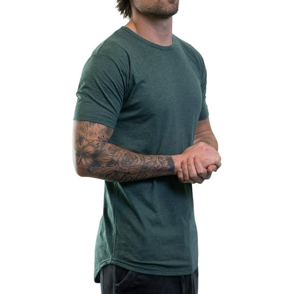 ShirtBANC Hipster Hip Hop Long Drop Cut Mens Shirt Curved Hem Heather Tshirts