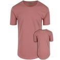 thumbnail image 1 of ShirtBANC Hipster Hip Hop Long Drop Cut Mens Shirt Curved Hem Solid Tshirts, 1 of 7