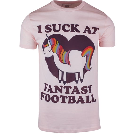 ShirtBANC I Suck at Fantasy Football Mens Shirt Rainbow Unicorn Football 2029