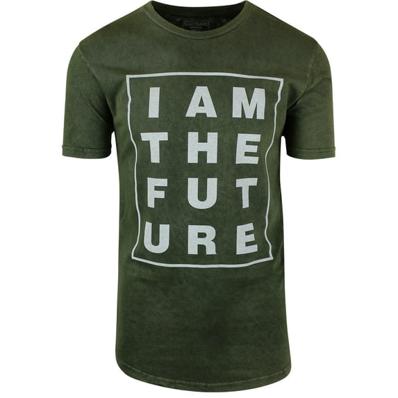 ShirtBANC IAMTHEFUTURE Elong Scallop Bottotm Shirt Vintage Wash Retro Look (Vintage Olive, 3XL)