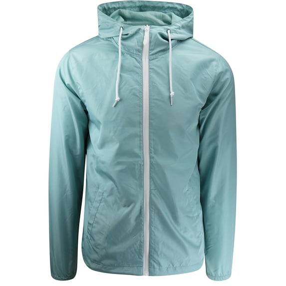 ShirtBANC Men's Windbreaker Jacket Hooded Lightweight Water Resistant Raincoat