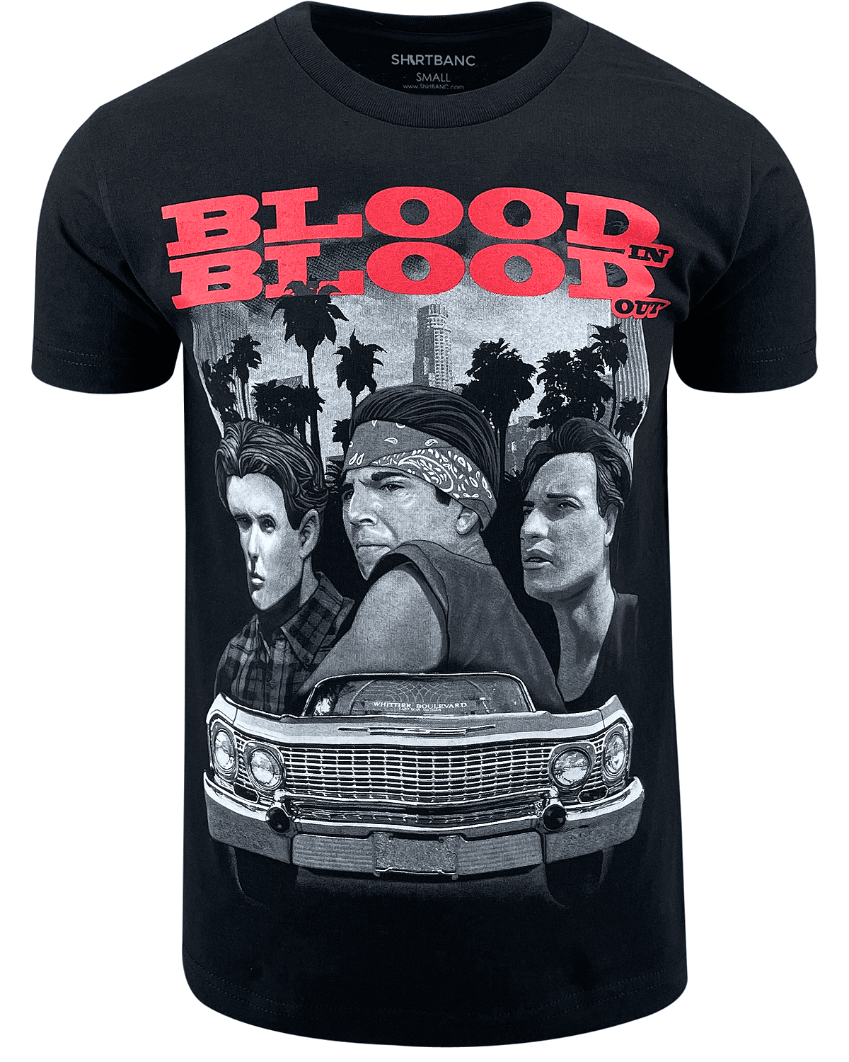 ShirtBANC Mens Blood In Blood Out Chicano Design Shirt Chevy