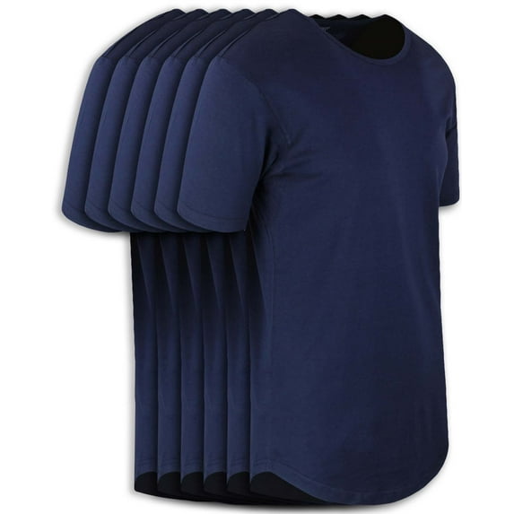 ShirtBANC Mens Dropcut Hipster Shirt 6 Pack Bundle Long Length Hip Hop Tee