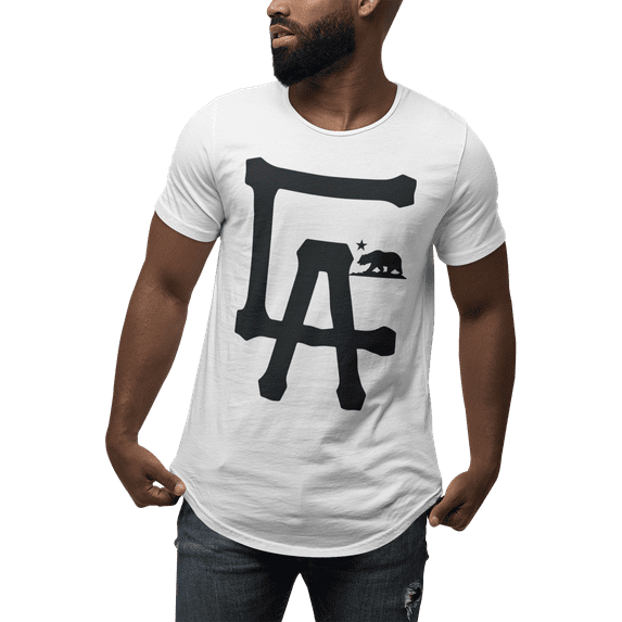 ShirtBANC Mens Graphic CA LA Dropcut Shirt California Themed Apparel, XS-3XL