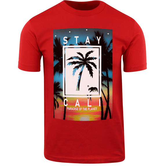 ShirtBANC Mens Graphic Shirt, Stay Cali, Paradise of the Planet, CA Republic