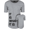 thumbnail image 1 of ShirtBANC Mens It Is What It Is Dropcut Shirt Bottom Right Design Funny Meme Tee, 1 of 3