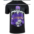 thumbnail image 1 of ShirtBANC Mens LA Basketball Skeleton Shirt Represent The City Keep Hating Tee, 1 of 2