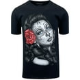 thumbnail image 1 of ShirtBANC Mens Mujer Rosa Film Inspired Shirt Sugar Skull Face Tee, 1 of 6