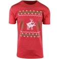 thumbnail image 1 of ShirtBANC Mens Reindeers Doing It Ugly Xmas Festive Shirt Tree Wrap Design Tee, 1 of 1